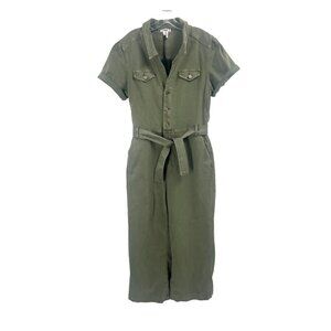 Paige Anessa Jumpsuit Denim Boilersuit Green Vintage Sz 14 NWT